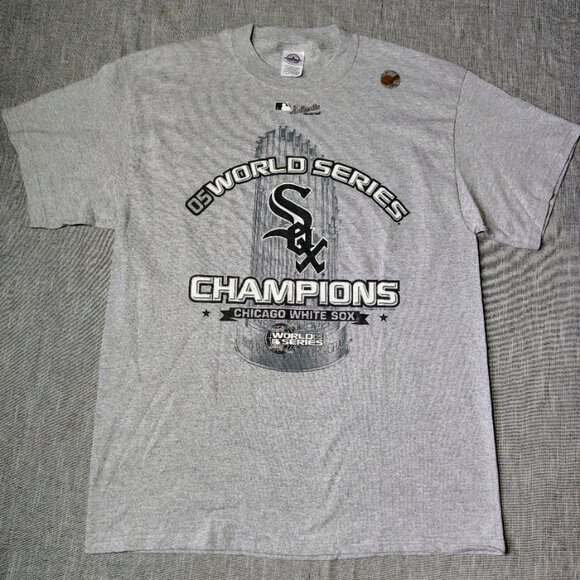 VINTAGE 2005 Chicago White Sox World Series Champions T-Shirt Size Large Gray - Picture 1 of 11